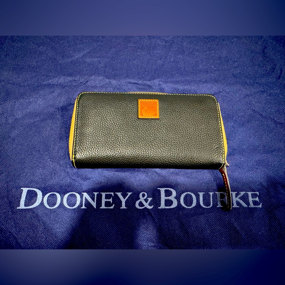 Dooney & Bourke Black and Tan Leather Wallet